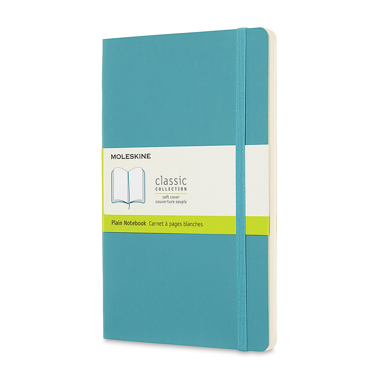 Moleskine Classic Soft Cover Notebook - Reef Blue, Blank, 8-1/4" x 5"